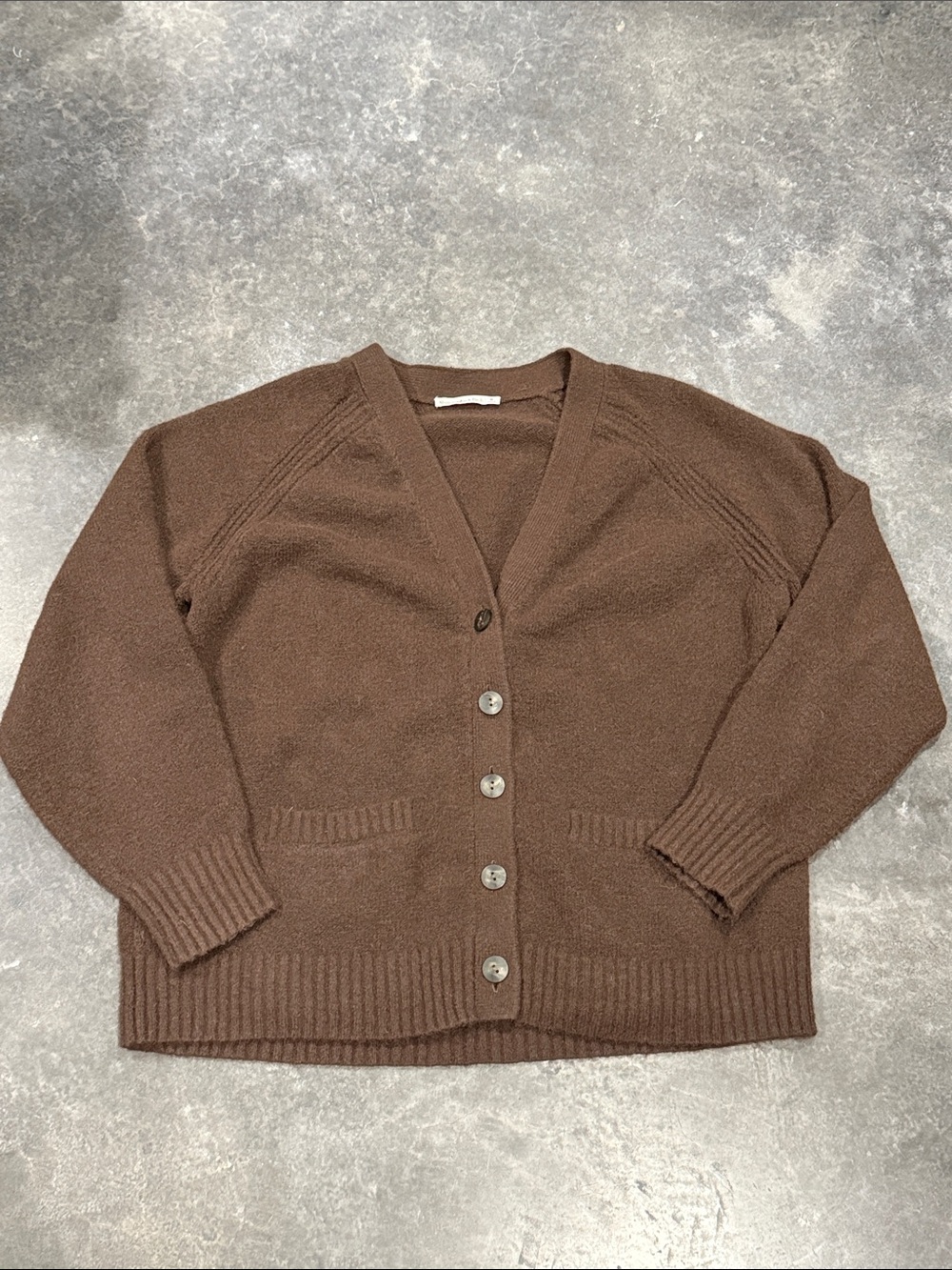 Abercrombie & Fitch Brown Button-Up V-Neck Cardigan